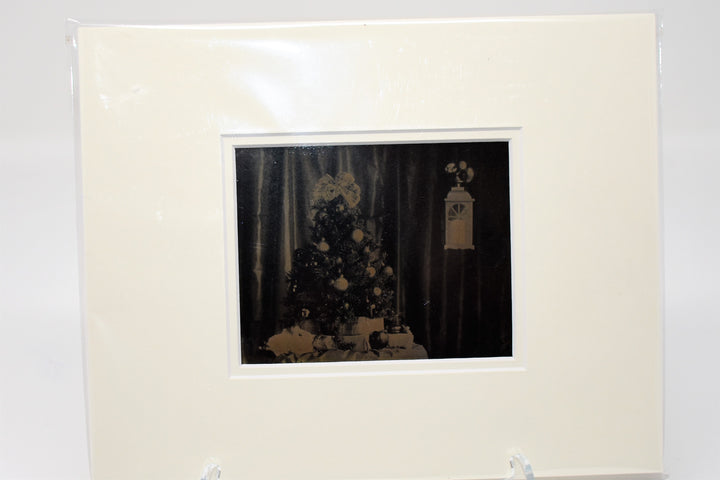 Matted Ambrotype Photo - Christmas Tree